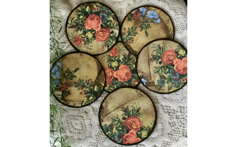 Handcrafted coasters Set (6 pieces)