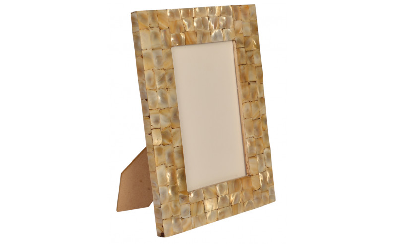 Photo frame- Hand painted and hand carved Mother of pearl